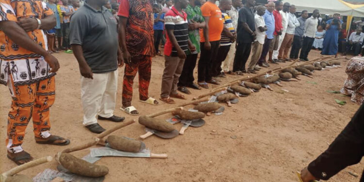 Council Chairman Empowers Constituents With One Tuber of Yam, Hoe, Cutlass