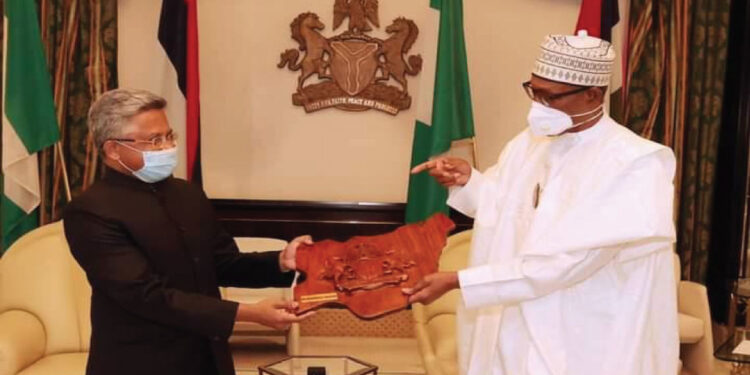 Buhari Bids Farewell To Indian High Commissioner, Italian Ambassador