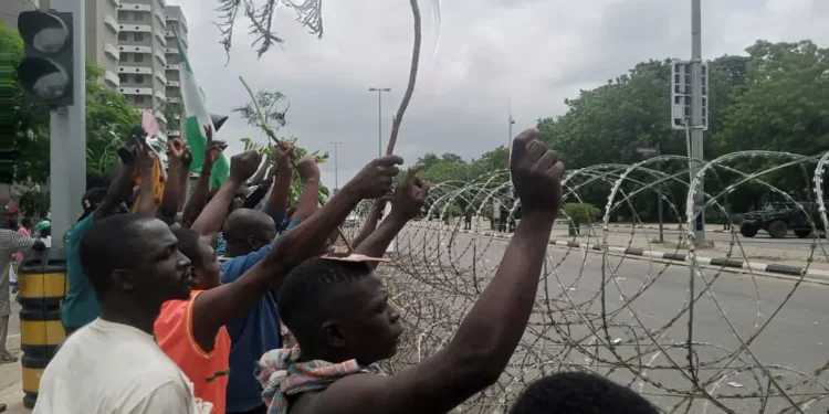 Protesters occupy Abuja Federal Secretariat Complex as military fire teargas