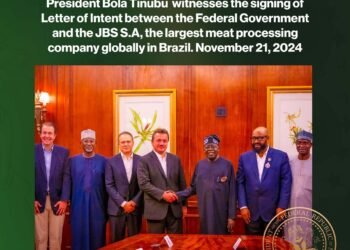 Netizens mock President Tinubu over signing of meat processing agreement in Brazil