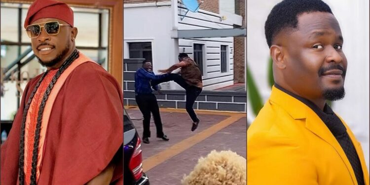 Nollywood actor hospitalised after receiving jump-kick on his chest from zubby michael