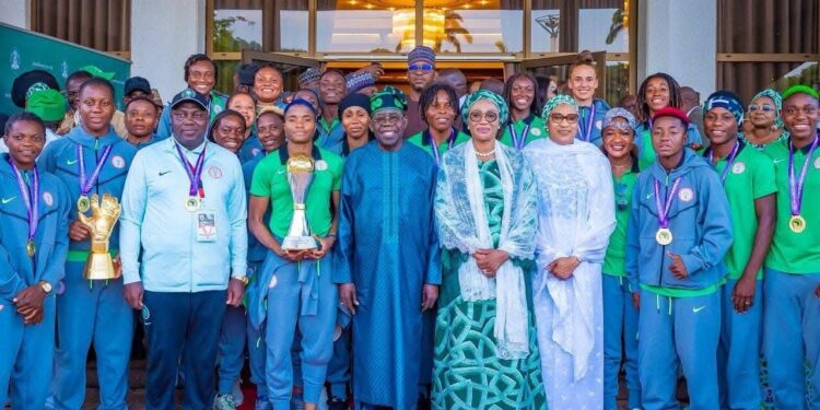 Netizens frown at Tinubu’s 100,000 dollars reward to super falcons, draw comparison with police officers