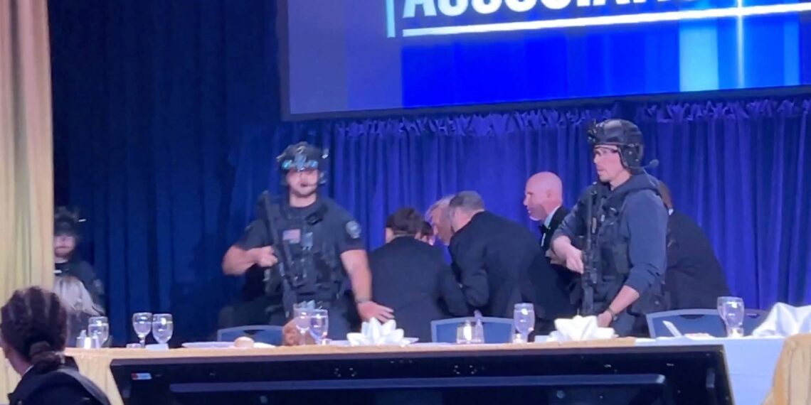 PresidentTrump, wife, others whisked away from correspondents dinner after gunman opens fire